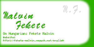 malvin fekete business card